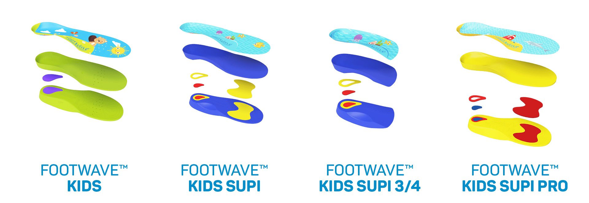Wkładki ortopedyczne dla dzieci w każdym wieku - FootWave różne modele